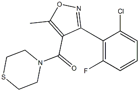 [3-(2-chloro-6-fluorophenyl)-5-methylisoxazol-4-yl](1,4-thiazinan-4-yl)methanone 结构式