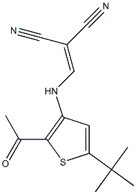 2-({[2-acetyl-5-(tert-butyl)-3-thienyl]amino}methylidene)malononitrile Struktur