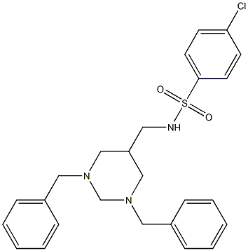 N1-[(1,3-dibenzylhexahydropyrimidin-5-yl)methyl]-4-chlorobenzene-1-sulfonamide Structure