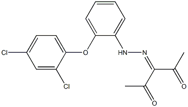 3-{2-[2-(2,4-dichlorophenoxy)phenyl]hydrazono}pentane-2,4-dione 化学構造式