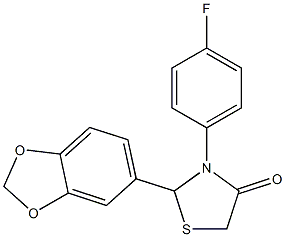 2-(1,3-benzodioxol-5-yl)-3-(4-fluorophenyl)-1,3-thiazolan-4-one