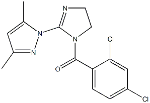 (2,4-dichlorophenyl)[2-(3,5-dimethyl-1H-pyrazol-1-yl)-4,5-dihydro-1H-imidazol-1-yl]methanone Struktur