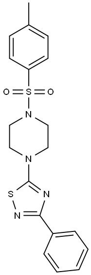 5-{4-[(4-methylphenyl)sulfonyl]piperazino}-3-phenyl-1,2,4-thiadiazole 结构式