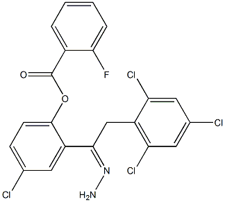 4-chloro-2-[2-(2,4,6-trichlorophenyl)ethanhydrazonoyl]phenyl 2-fluorobenzoa te