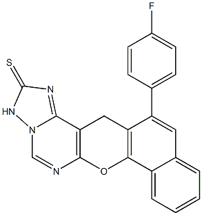 13-(4-fluorophenyl)-2,3-dihydro-14H-benzo[7,8]chromeno[3,2-e][1,2,4]triazol o[1,5-c]pyrimidine-2-thione Structure