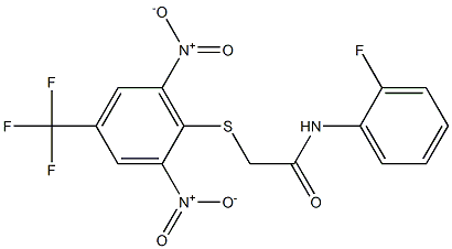 N1-(2-fluorophenyl)-2-{[2,6-dinitro-4-(trifluoromethyl)phenyl]thio}acetamide Structure