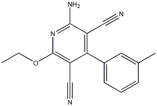 2-amino-6-ethoxy-4-(3-methylphenyl)pyridine-3,5-dicarbonitrile,,结构式
