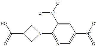 1-(3,5-dinitro-2-pyridinyl)-3-azetanecarboxylic acid,,结构式