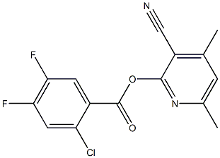 3-cyano-4,6-dimethyl-2-pyridinyl 2-chloro-4,5-difluorobenzenecarboxylate Structure