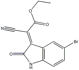 ethyl 2-(5-bromo-2-oxo-2,3-dihydro-1H-indol-3-yliden)-2-cyanoacetate Structure