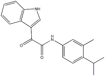 2-(1H-indol-3-yl)-N-(4-isopropyl-3-methylphenyl)-2-oxoacetamide Struktur