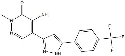 4-amino-2,6-dimethyl-5-{5-[4-(trifluoromethyl)phenyl]-1H-pyrazol-3-yl}-2,3-dihydropyridazin-3-one Structure