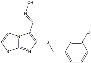 6-[(3-chlorobenzyl)sulfanyl]imidazo[2,1-b][1,3]thiazole-5-carbaldehyde oxime,,结构式