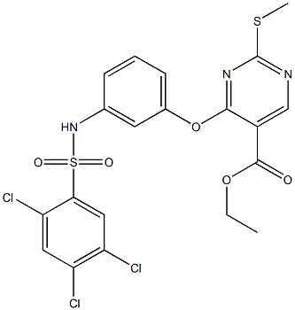 ethyl 2-(methylsulfanyl)-4-(3-{[(2,4,5-trichlorophenyl)sulfonyl]amino}phenoxy)-5-pyrimidinecarboxylate Structure