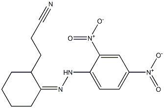 3-{2-[2-(2,4-dinitrophenyl)hydrazono]cyclohexyl}propanenitrile Structure