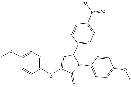 3-(4-methoxyanilino)-1-(4-methoxyphenyl)-5-(4-nitrophenyl)-2,5-dihydro-1H-p yrrol-2-one,,结构式