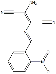 (E)-2-amino-3-{[(E)-(2-nitrophenyl)methylidene]amino}-2-butenedinitrile 结构式