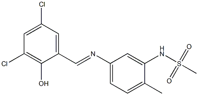 N-{5-[(3,5-dichloro-2-hydroxybenzylidene)amino]-2-methylphenyl}methanesulfonamide Structure