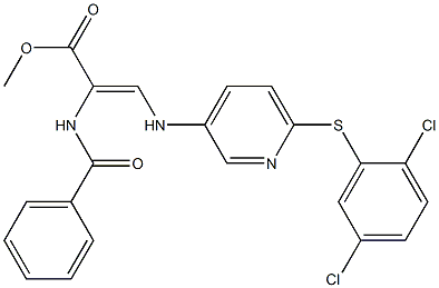 methyl 2-(benzoylamino)-3-({6-[(2,5-dichlorophenyl)thio]-3-pyridyl}amino)acrylate Structure