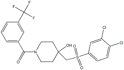 (4-{[(3,4-dichlorophenyl)sulfonyl]methyl}-4-hydroxypiperidino)[3-(trifluoromethyl)phenyl]methanone Structure