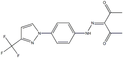 3-(2-{4-[3-(trifluoromethyl)-1H-pyrazol-1-yl]phenyl}hydrazono)pentane-2,4-dione,,结构式