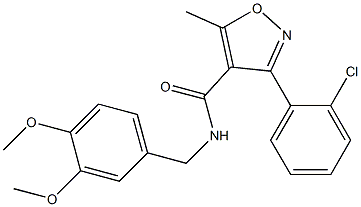 3-(2-chlorophenyl)-N-(3,4-dimethoxybenzyl)-5-methyl-4-isoxazolecarboxamide Structure