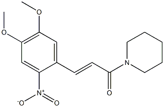 (E)-3-(4,5-dimethoxy-2-nitrophenyl)-1-piperidino-2-propen-1-one Structure