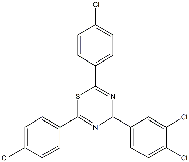 2,6-di(4-chlorophenyl)-4-(3,4-dichlorophenyl)-4H-1,3,5-thiadiazine 结构式