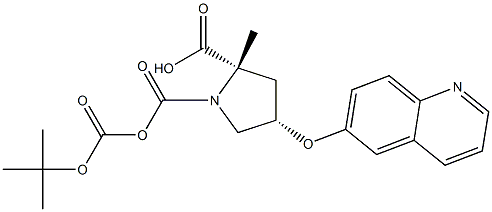 (2S,4S)-1-Boc-2-methyl4-(quinolin-6-yloxy)pyrrolidine-1,2-dicarboxylate Struktur
