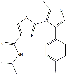 2-(3-(4-fluorophenyl)-5-methylisoxazol-4-yl)-N-isopropylthiazole-4-carboxamide 结构式