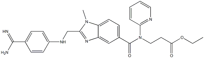 ethyl 3-[[2-[[(4-carbamimidoylphenyl)amino]methyl]-1-methyl-benzoimidazole-5-carbonyl]-pyridin-2-yl-amino]propanoate Structure