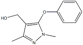 (1,3-dimethyl-5-phenoxy-1H-pyrazol-4-yl)methanol 化学構造式