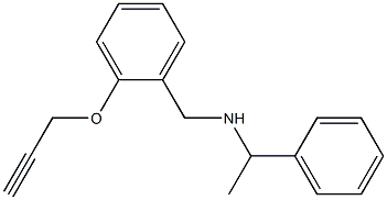 (1-phenylethyl)({[2-(prop-2-yn-1-yloxy)phenyl]methyl})amine,,结构式