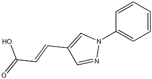 (2E)-3-(1-phenyl-1H-pyrazol-4-yl)prop-2-enoic acid,,结构式