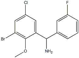 (3-bromo-5-chloro-2-methoxyphenyl)(3-fluorophenyl)methanamine 结构式