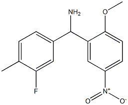 (3-fluoro-4-methylphenyl)(2-methoxy-5-nitrophenyl)methanamine 结构式