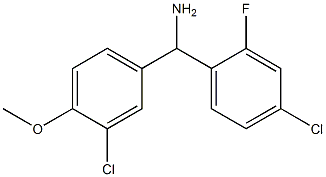 (4-chloro-2-fluorophenyl)(3-chloro-4-methoxyphenyl)methanamine Structure