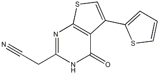 (4-oxo-5-thien-2-yl-3,4-dihydrothieno[2,3-d]pyrimidin-2-yl)acetonitrile 化学構造式