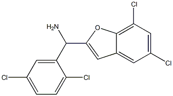 (5,7-dichloro-1-benzofuran-2-yl)(2,5-dichlorophenyl)methanamine Structure