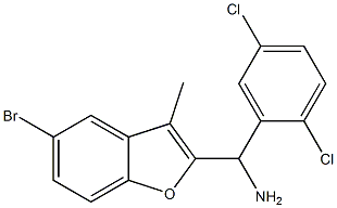 (5-bromo-3-methyl-1-benzofuran-2-yl)(2,5-dichlorophenyl)methanamine 结构式