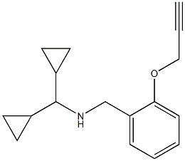 (dicyclopropylmethyl)({[2-(prop-2-yn-1-yloxy)phenyl]methyl})amine,,结构式