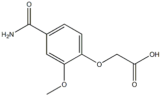[4-(aminocarbonyl)-2-methoxyphenoxy]acetic acid 化学構造式