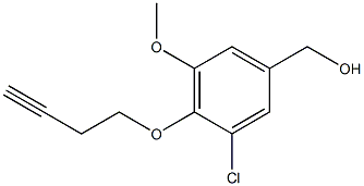 [4-(but-3-yn-1-yloxy)-3-chloro-5-methoxyphenyl]methanol,,结构式