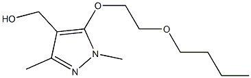 [5-(2-butoxyethoxy)-1,3-dimethyl-1H-pyrazol-4-yl]methanol 化学構造式