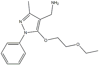 [5-(2-ethoxyethoxy)-3-methyl-1-phenyl-1H-pyrazol-4-yl]methanamine 化学構造式