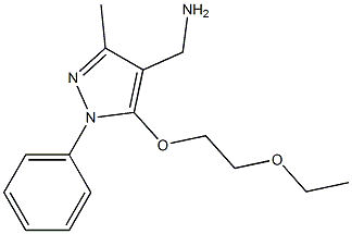 [5-(2-ethoxyethoxy)-3-methyl-1-phenyl-1H-pyrazol-4-yl]methanamine Struktur