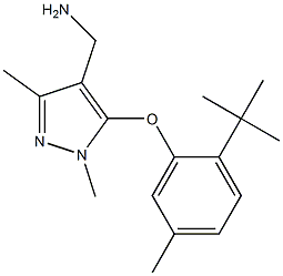 [5-(2-tert-butyl-5-methylphenoxy)-1,3-dimethyl-1H-pyrazol-4-yl]methanamine 化学構造式