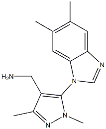 [5-(5,6-dimethyl-1H-1,3-benzodiazol-1-yl)-1,3-dimethyl-1H-pyrazol-4-yl]methanamine 化学構造式