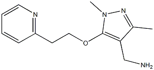 {1,3-dimethyl-5-[2-(pyridin-2-yl)ethoxy]-1H-pyrazol-4-yl}methanamine 化学構造式