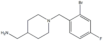 {1-[(2-bromo-4-fluorophenyl)methyl]piperidin-4-yl}methanamine Structure